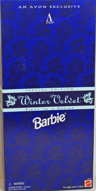 Avon Winter Velvet Barbie 1995,  Nrfb W/ln Box - 15571