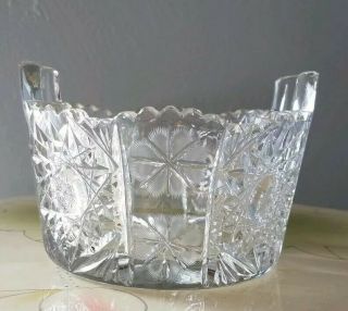 Antique Abp American Brilliant Cut Glass Mini Ice Bucket Libbey Ellsmere Signed