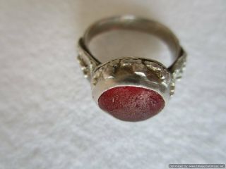 Early Ottoman Empire,  Rare Silver Ring,  Red Ruby,  Weight 5.  32 G,  Rrr