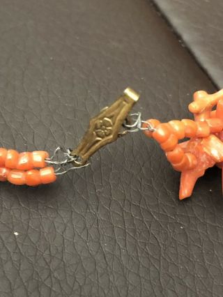 ANTIQUE OR VINTAGE DOUBLE STRAND CORAL BRANCH NECKLACE 3