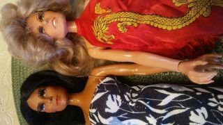 Mego Vintage Cher & Farrah 1970s Celebrity Barbie In Bob Mackie Fashion