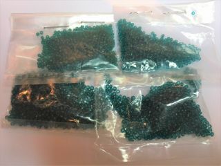 Antique micro seed beads 14/0 Rich Turquoise Green Transparent 25 bpi - 4.  0g bags 2