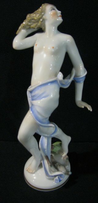Augarten Vienna,  Austria Porcelain Art Deco Draped Nude figurine 10