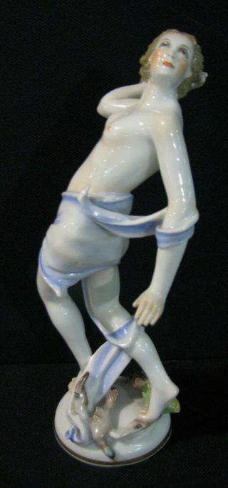 Augarten Vienna,  Austria Porcelain Art Deco Draped Nude figurine 4