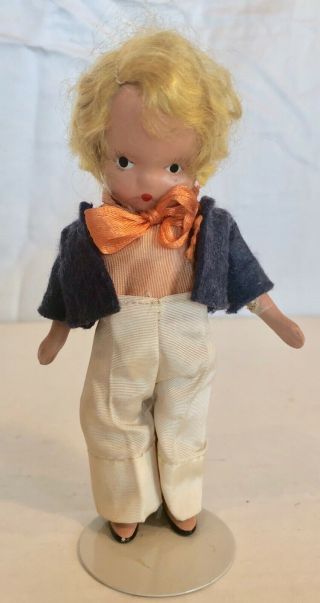 Charming Vintage Bisque Nancy Ann Storybook Doll 115 " Little Boy Blue "