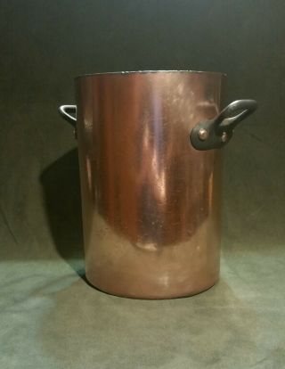 Antique Copper Pan Stockpot 7×10 Marked