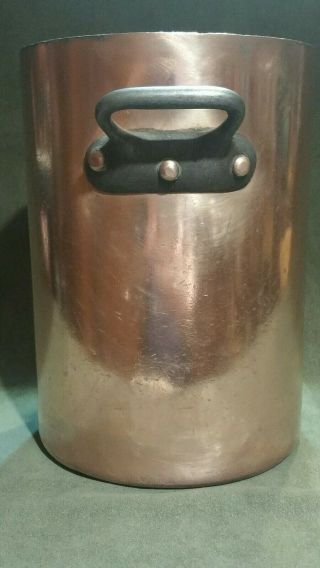 Antique Copper Pan Stockpot 7×10 marked 4