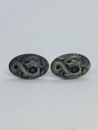 Vintage Dragon Cuff Links Chinese Japanese Mythical Animal A683 - 8