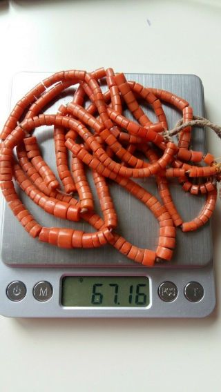 Natural Solomon Coral Beads Antique Natural Сoral Undyed,  67 Grams