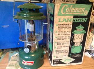 Vintage Coleman 220f Double Mantle Lantern Dated - 12 - 1966 Sunshine Of The Night