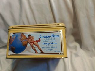 Vintage Post Grape Nuts Collectible Metal Tin Retro Antique Look
