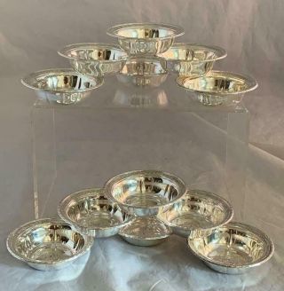 Vtg Towle Louis Xiv Sterling Silver Set Of 12 Nut Dishes Nuts Nut Bowls
