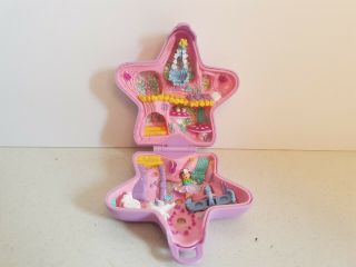 Polly Pocket Purple Star Compact With Figure Vintage Blue Bird 1992