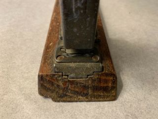 Vintage Antique Rare ACE Pilot Office Stapler Wooden Base Made in USA Chicago 4