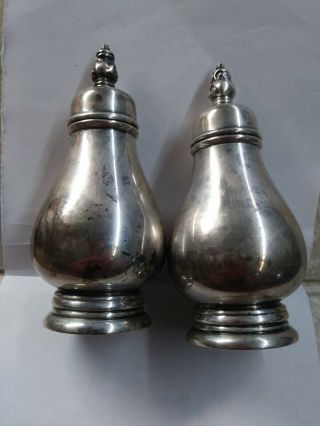 Vintage Royal Danish Sterling Silver Weighted Salt & Pepper Shakers