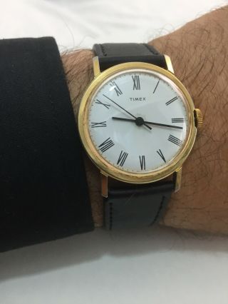 Vintage Timex Mechanical Men Wristwatch Made In Great Britain 1976