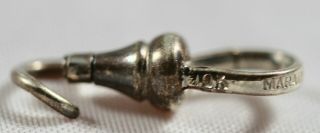 Antique Swivel Clasp 10K White Gold Pocket Watch Chain Clasp 2