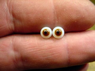 a pair vintage solid doll glass eyes 6 mm for bisque doll doctor age1910 A 3285 4