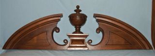 Large Wood Architectural Salvage Furniture Pediment W/finial