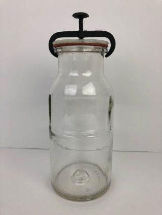 Antique 1888 Wheaton Apothecary Medical Screw Top Specimen Glass Jar 10”