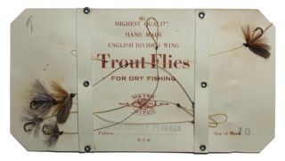 Antique G.  W.  Frost & Sons Fly Fishing Trout Flies On Card