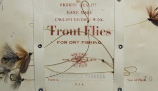 Antique G.  W.  Frost & Sons Fly Fishing Trout Flies On Card 2