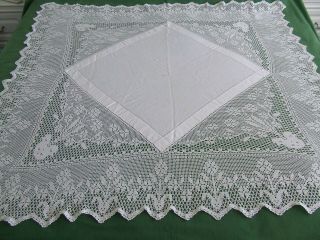 Vintage Fine Hand Made Lace Tablecloth