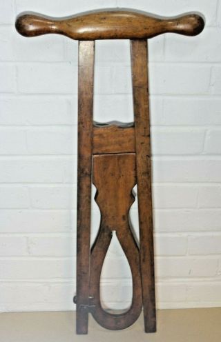Antique Victorian Standing Solid Mahogany Boot Jack,  Welly Puller C1880s