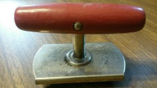 Antique Vintage 1932 Edlund Top Off Jar Bottle Screwtop Opener Red Wood Handle
