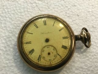 1913 Hamilton Double Roller Gold Filled Pocket Watch Sidewinder B&b Royal Case