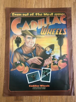 Vintage Cadillac Wheels Skateboarding Skateboard Wheels Poster
