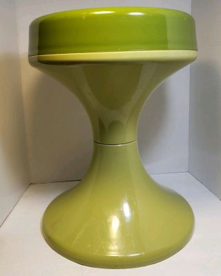 Mid Century Plastic Tulip Base Stool Rare; Made In West Germany