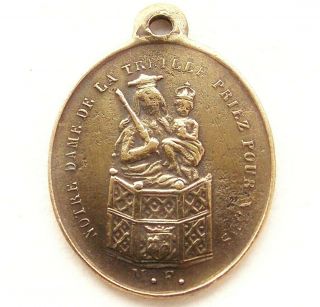 Our Lady Of The Trellis - Antique Religious Medal Pendant From 1854
