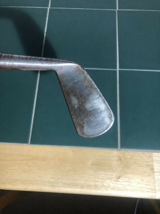 Antique Hickory Golf Club Smooth Gutty Era Iron By Robert Simpson Of Carnoustie 3