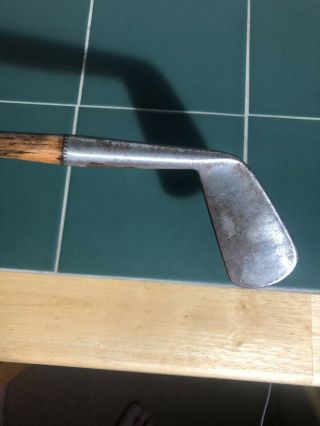 Antique Hickory Golf Club Smooth Gutty Era Iron By Robert Simpson Of Carnoustie 4