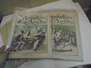 28 Antique Puck Magazines,  1880s 2