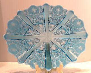 Davidson Lady Chippendale Antique Rd:176566 Blue Glass Art Plate Home Decor Gift
