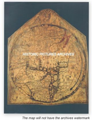 Large Hardback World Map The Medieval Hereford Mappa Mundi 1300 Ad