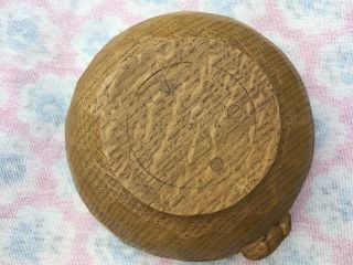 Robert Thompson Mouseman Solid Carved Oak Nut Bowl Dish Kilburn North Yorkshire 6