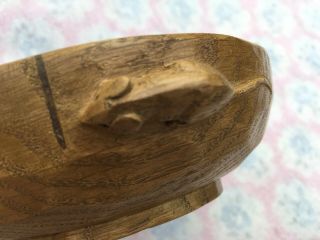 Robert Thompson Mouseman Solid Carved Oak Nut Bowl Dish Kilburn North Yorkshire 8
