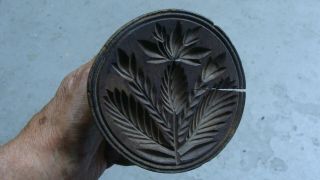 19th C Hand Carved " Thistle " Butter Print