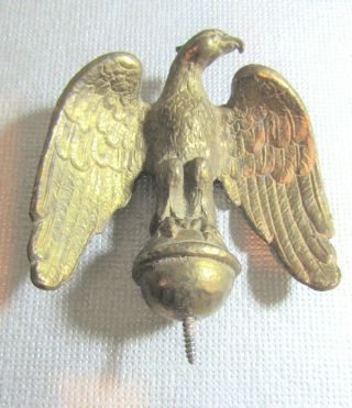 Antique Brass Eagle Clock Finial Topper Great Detail Screw On