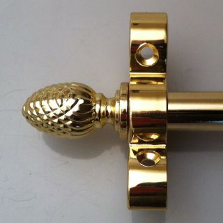 Polished Brass 1/2 X 36 Inch Stair Carpet Rod Pine Finial (r06lp)