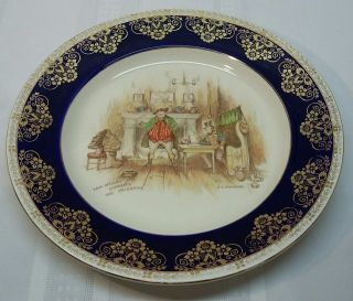 Antique Crown Ducal Ware Sam Weller Cobalt Blue & Gold 12 " Serving Plate/platter