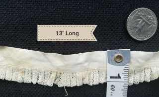 A15 13 " Antique Net Lace Trim Edging Remnant Salvage Sewing Doll Dolls Clothes