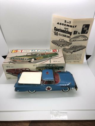 Vintage 1960 Amt Smp Model Kit Chevrolet El Camino Texaco Gas Station