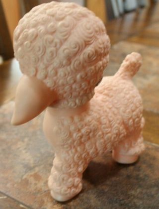 VINTAGE 1955 SUN RUBBER CO PINK BABY SHEEP,  LAMB SQUEAKY TOY,  SQUEAKER 4