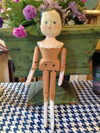 Wonderful Antique Handmade Wooden Doll