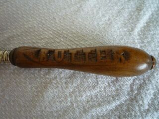 COLLECTABLE CARVED WOOD TREEN HANDLE BUTTER SPREADER CUTLERY ENGLISH KITCHENALIA 3