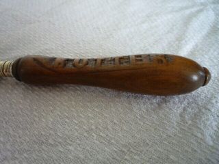 COLLECTABLE CARVED WOOD TREEN HANDLE BUTTER SPREADER CUTLERY ENGLISH KITCHENALIA 4